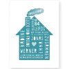 Personalisierter-Home-Sweet-Home-Poster-mit-dem-Design-von-einem-Haus-Mint. Poster / art-prints online selber machen bei Printcandy
