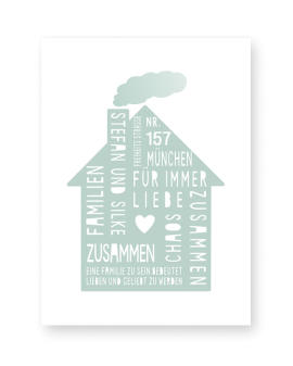Home Sweet Home Poster | Personalisiert | Mint Grün | Printcandy