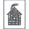 Home Sweet Home Poster | Personalisiert | Schwarz Weiss mit Minz | Printcandy