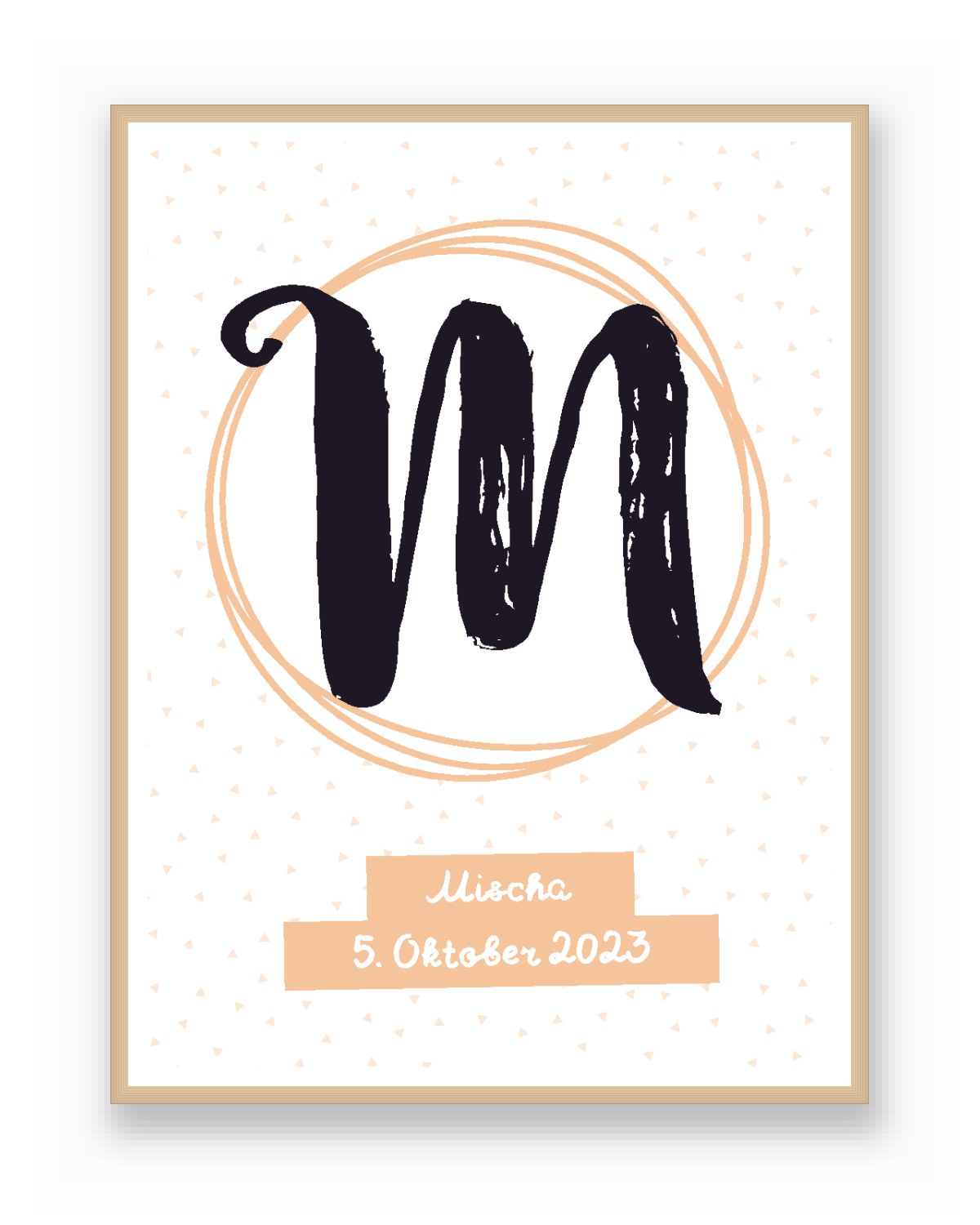 Namensposter mit großem Buchstaben im Kreis