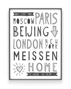 Hometown Poster | Personalisiertes Poster mit Deinem Lieblingsplatz / Wohnort | Printcandy