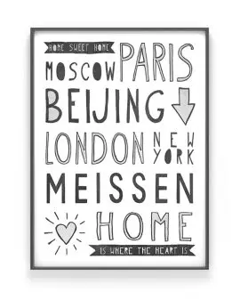 Hometown Poster | Personalisiertes Poster mit Deinem Lieblingsplatz / Wohnort | Printcandy