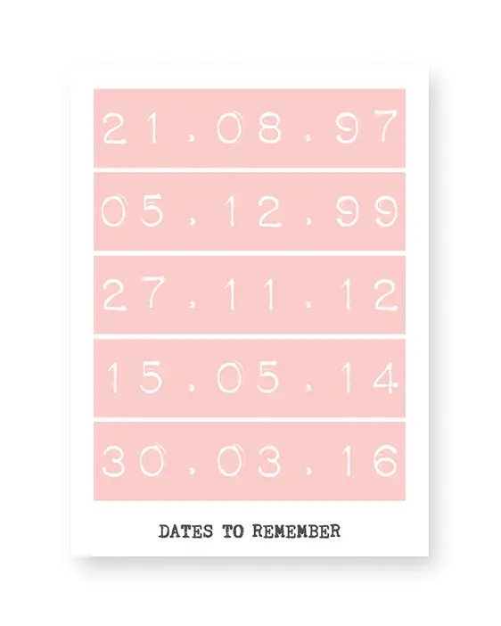 Special Dates Poster | Personalisierte Poster mit besondere Daten | Printcandy