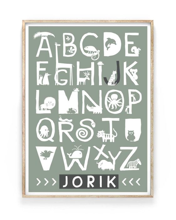 Alphabet Poster Tiere - Kinderzimmer-Poster-online-selber-machen-bei-Printcandy-