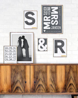 Mr and Mrs Poster | Foto Wandcollage | Personalisiert | Schwarz Weiss | Printcandy