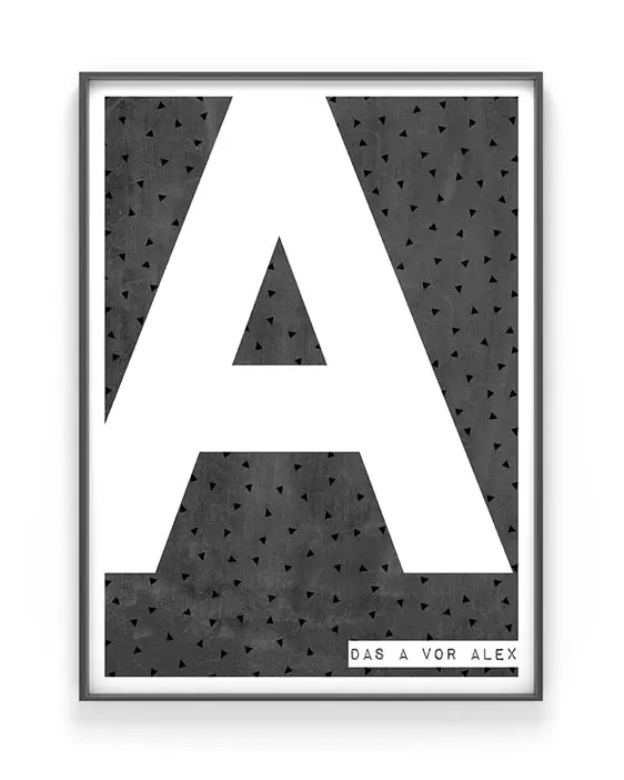 Buchstaben Print | Personalisierter Text-Poster | Schwarz Weiss | Printcandy