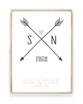 Poster Love Initials | Personalisierte Hochzeitsposter | Printcandy