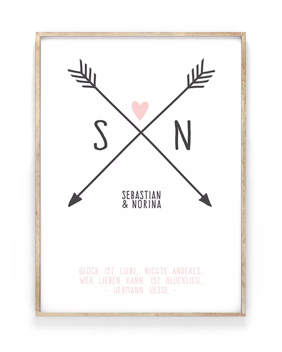 Poster Love Initials | Personalisierte Hochzeitsposter | Printcandy
