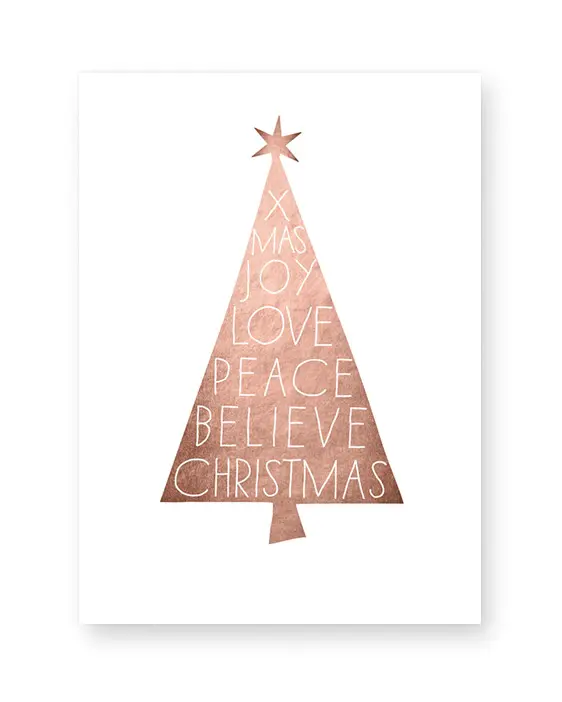 Weihnachtsposter Xmas tree - kupfer - Poster Weihnachten selber gestalten mit Printcandy