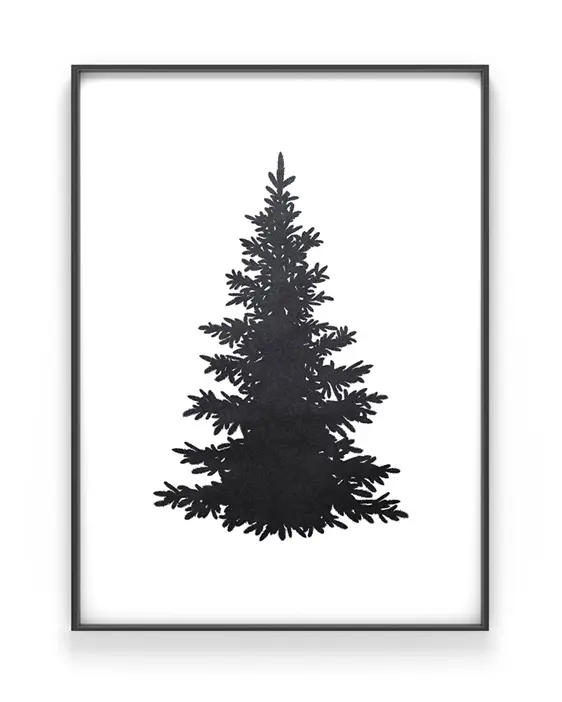 Weihnachtsposter Tannenbaum Silhouette - Poster Weihnachten selber gestalten mit Printcandy