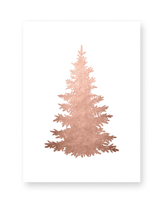 Weihnachts Poster Tannenbaum Silhouette -kupfer optik - Poster Weihnachten selber gestalten mit Printcandy