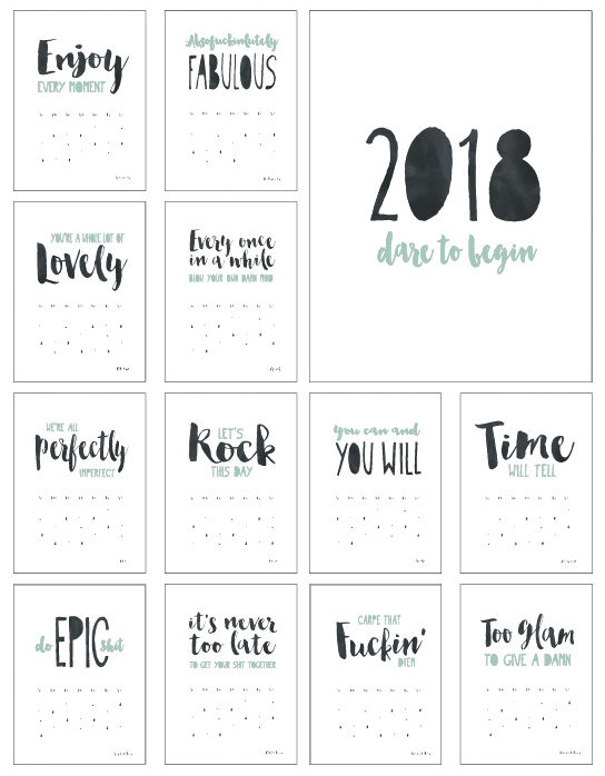 Kalender 2018 mit Sprueche