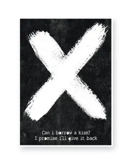 X-Design Poster mit eigenem Text - Schwarz-Weiss