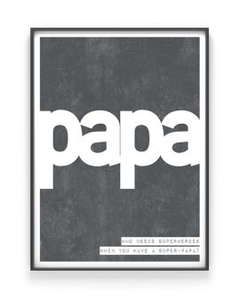 Word Poster Papa | Personalisiert |Schwarz Weiss | Vatertag | Printcandy