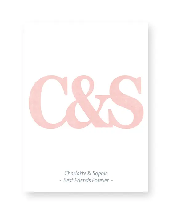 Typografie Print mit Buchstaben | Personalisierte Poster beste Freundin | Printcandy