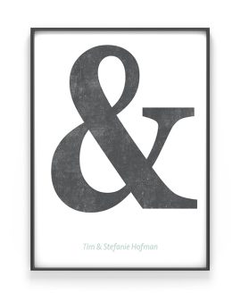 Typografie Print mit Buchstaben | Personalisiertes Buchstaben Poster | Schwarz Weiss mit Minz | Printcandy
