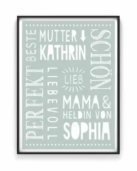 Beste Mama Poster mit Name | Personalisiertes Geschenk zum Muttertag
