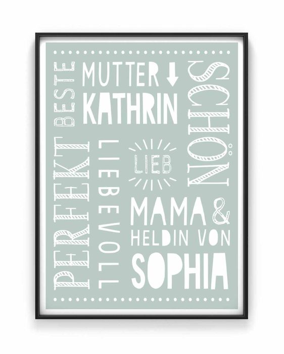 Beste Mama Poster mit Name | Personalisiertes Geschenk zum Muttertag