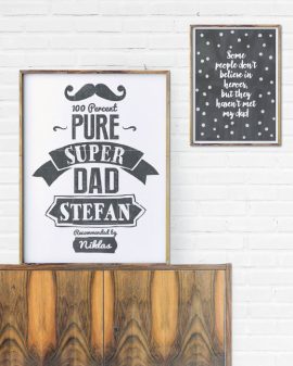 Super Dad Print | Schwarz weiss Poster | Vatertag | Printcandy