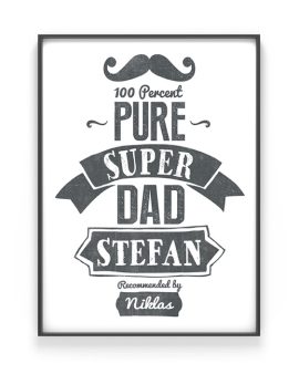 Super Dad Print | Papa Poster in schwarz weiss | Vatertag | Printcandy