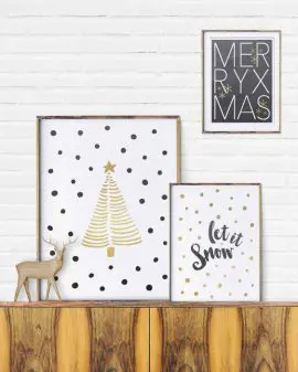 Plakate zu Weihnachten sind eine coole und einfache Art der Weihnachtsdekoration-schwarz- gold- selber Poster gestalten bei Printcandy