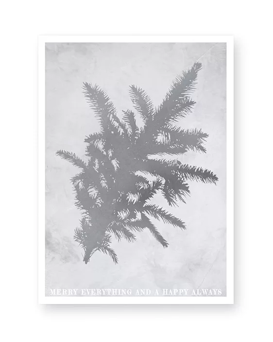 Poster mit Tannenzweig Winter Dekoration von Printcandy - silber