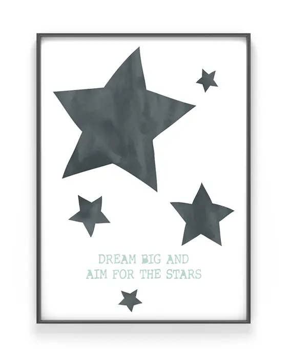 Text Poster mit Sterne | Individuelle Baby Poster mit Sterne und eigenem Text