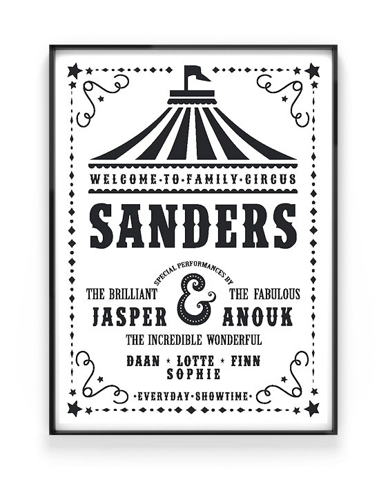 Familienposter Zirkus mit Namen