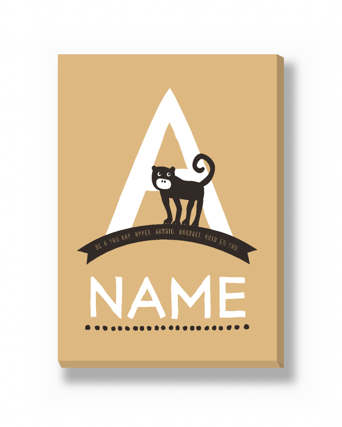 Leinwandbild – Eigener Name mit Tier – personalisiertes Leinwandbild von Printcandy