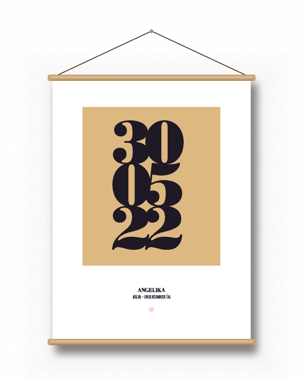 Textilposter – Datum und Namen Textilposter – Datum und Namen - Printcandy