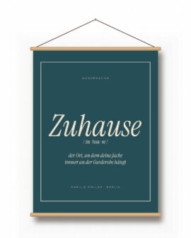 Textilposter mit Text – Wort mit Aussprache Textilposter mit Text – Wort mit Aussprache - Printcandy