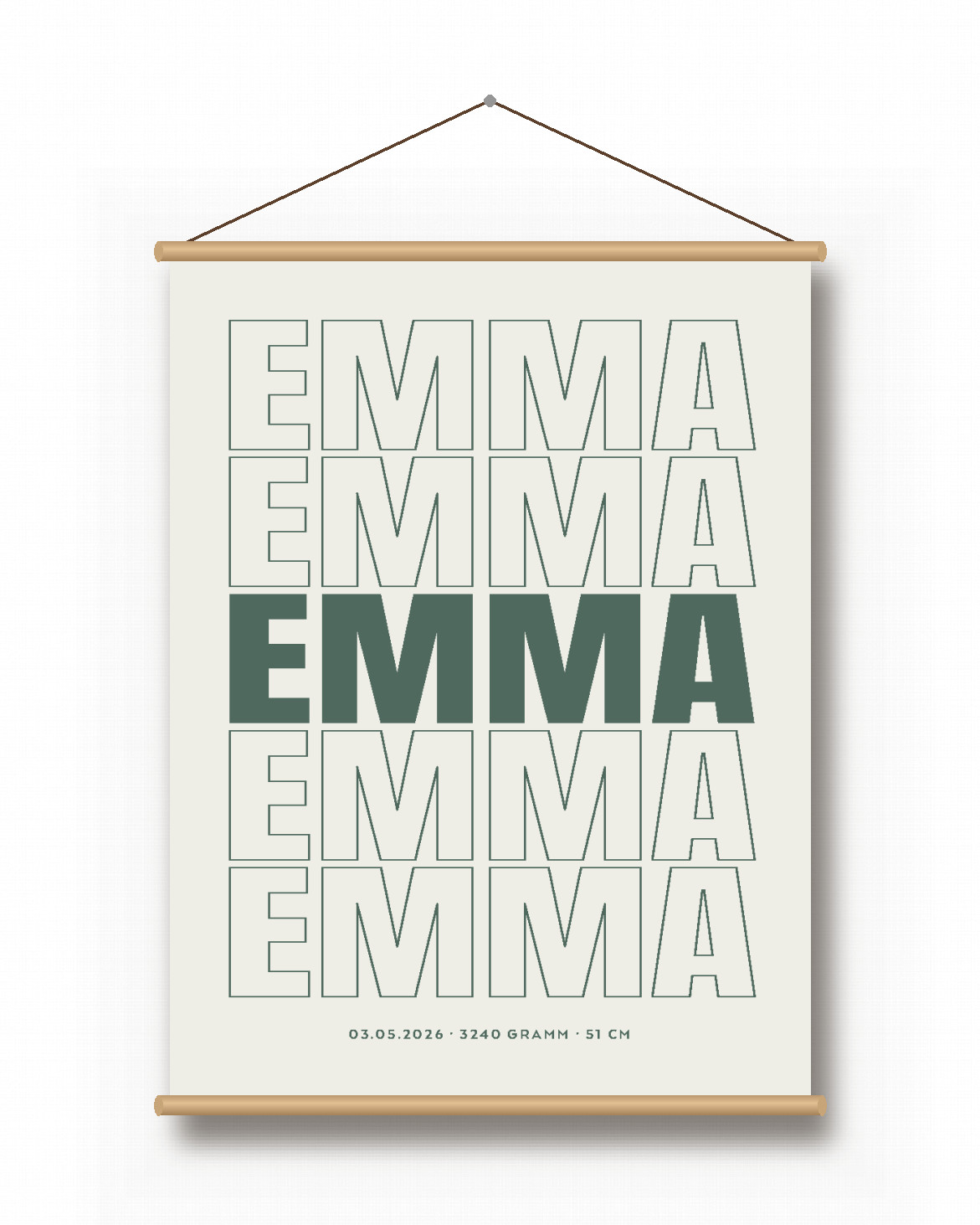 Textilposter – Name wiederholt Textilposter – Name wiederholt - Printcandy