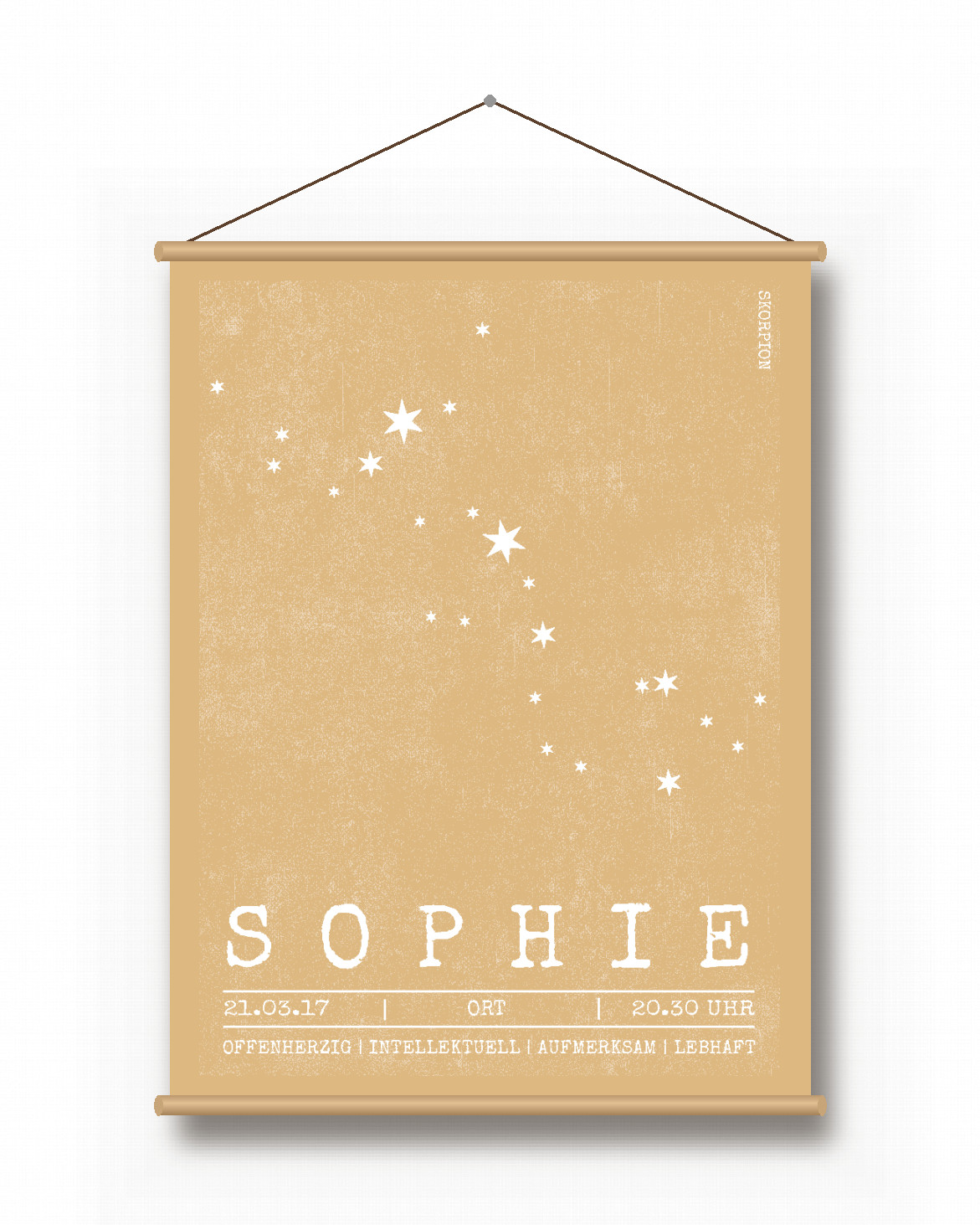 Textilposter – Sternbild mit Namen Textilposter – Sternbild mit Namen - Printcandy