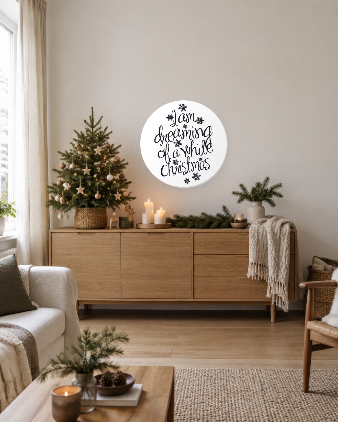 Wandkreis Weihnachten – Dreaming of a White Christmas Wandkreis Weihnachten – Dreaming of a White Christmas - Printcandy
