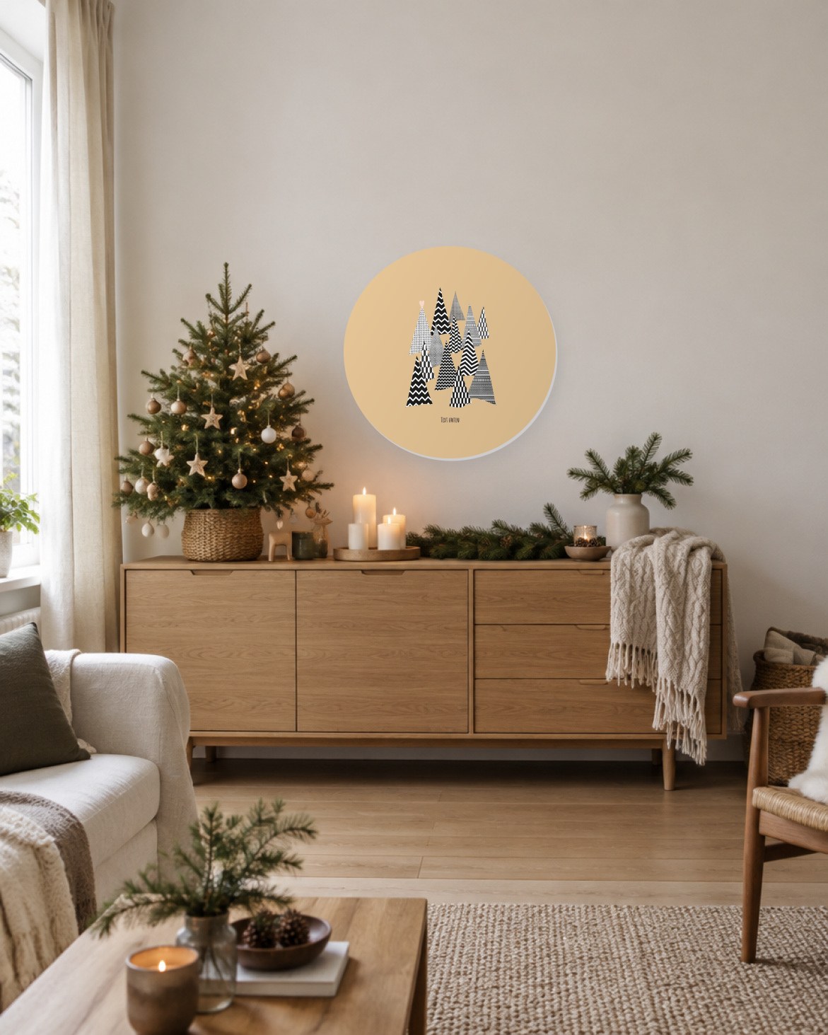 Wandkreis Weihnachten – Tannenwald Wandkreis Weihnachten – Tannenwald - Printcandy